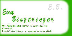 eva bisztriczer business card